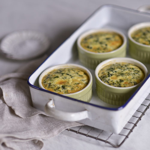 Vermont cheddar and spinach custard
