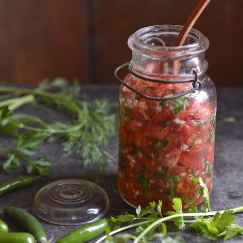 fresh tomato salsa with maple syrup