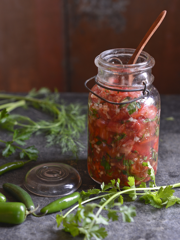 fresh tomato salsa with maple syrup